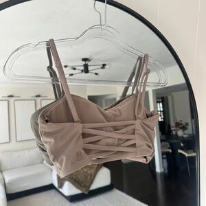 BuffBunny Taupe Strappy sports bra